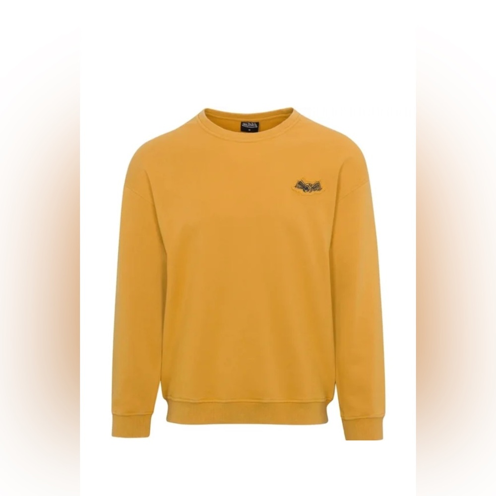 Von Dutch Mustard French Terry Crewneck Sweatshirt Men’s Size M NEW SOLD OUT